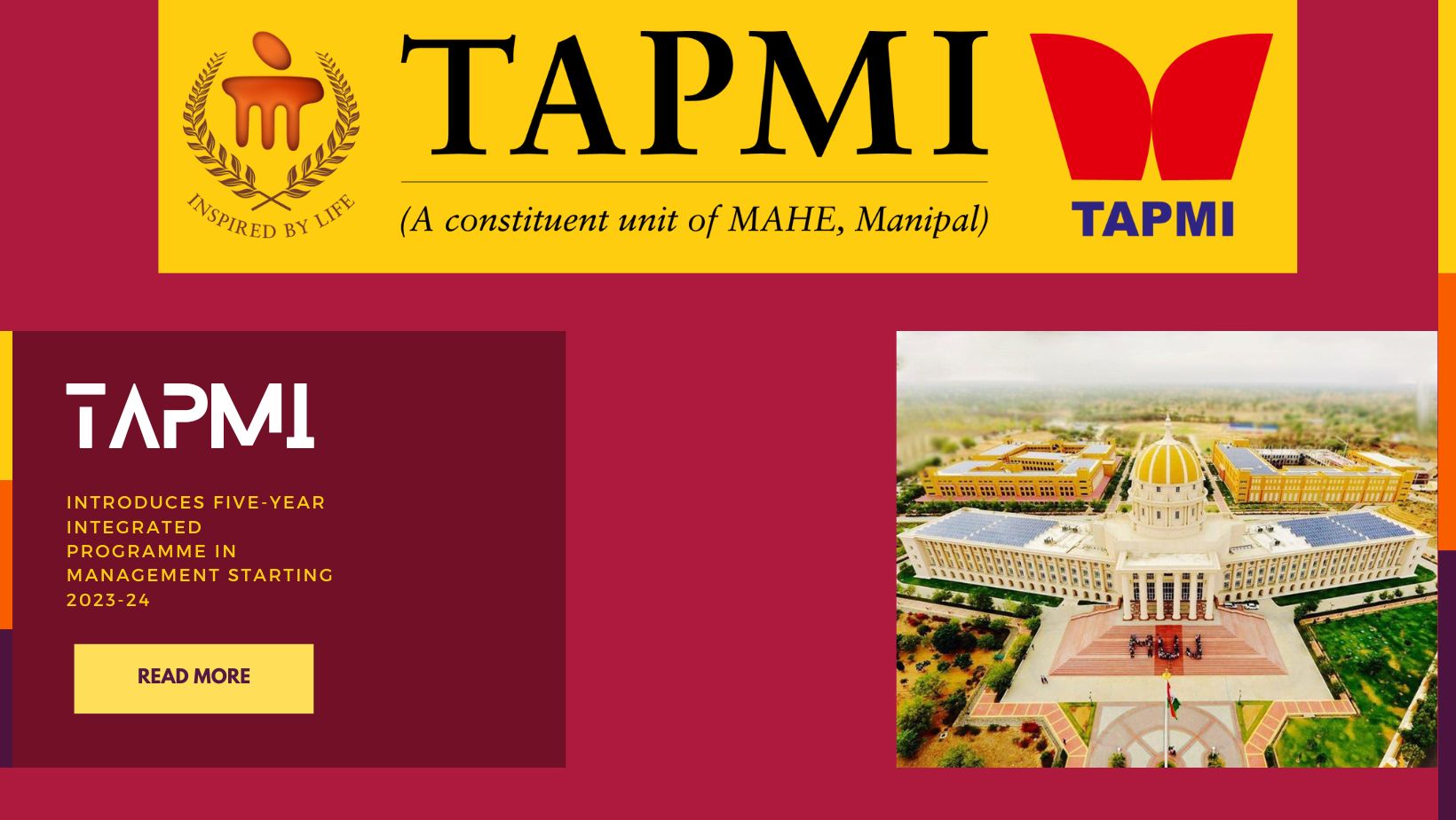 TAPMI Introduces Five-Year Integrated Programme in Management Starting 2023-24