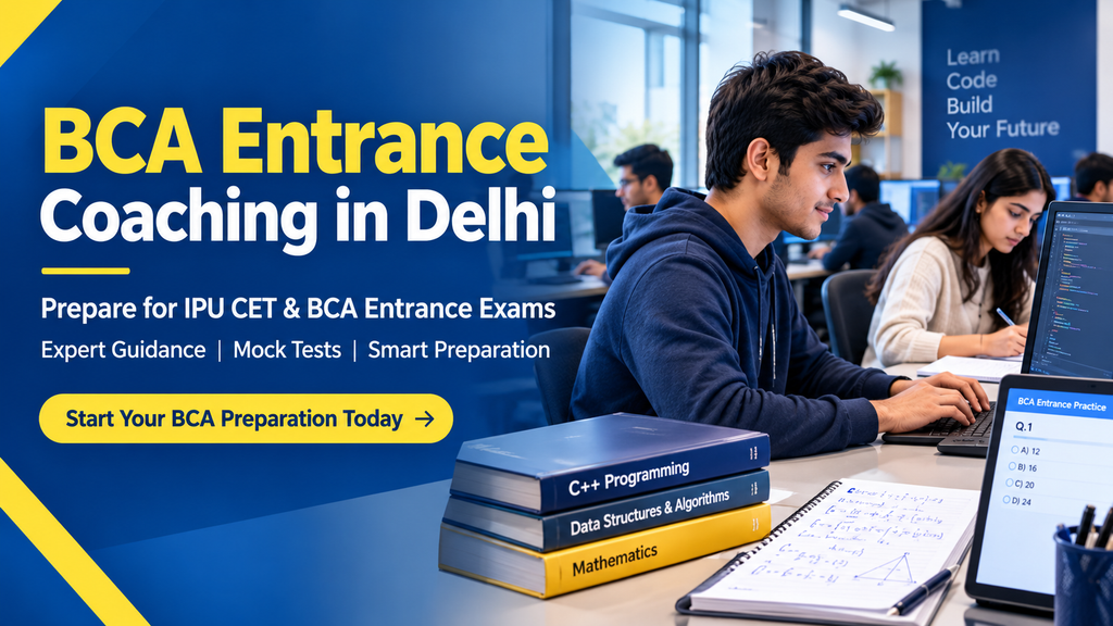 Students preparing for IPU CET at BCA Entrance Coaching in Delhi